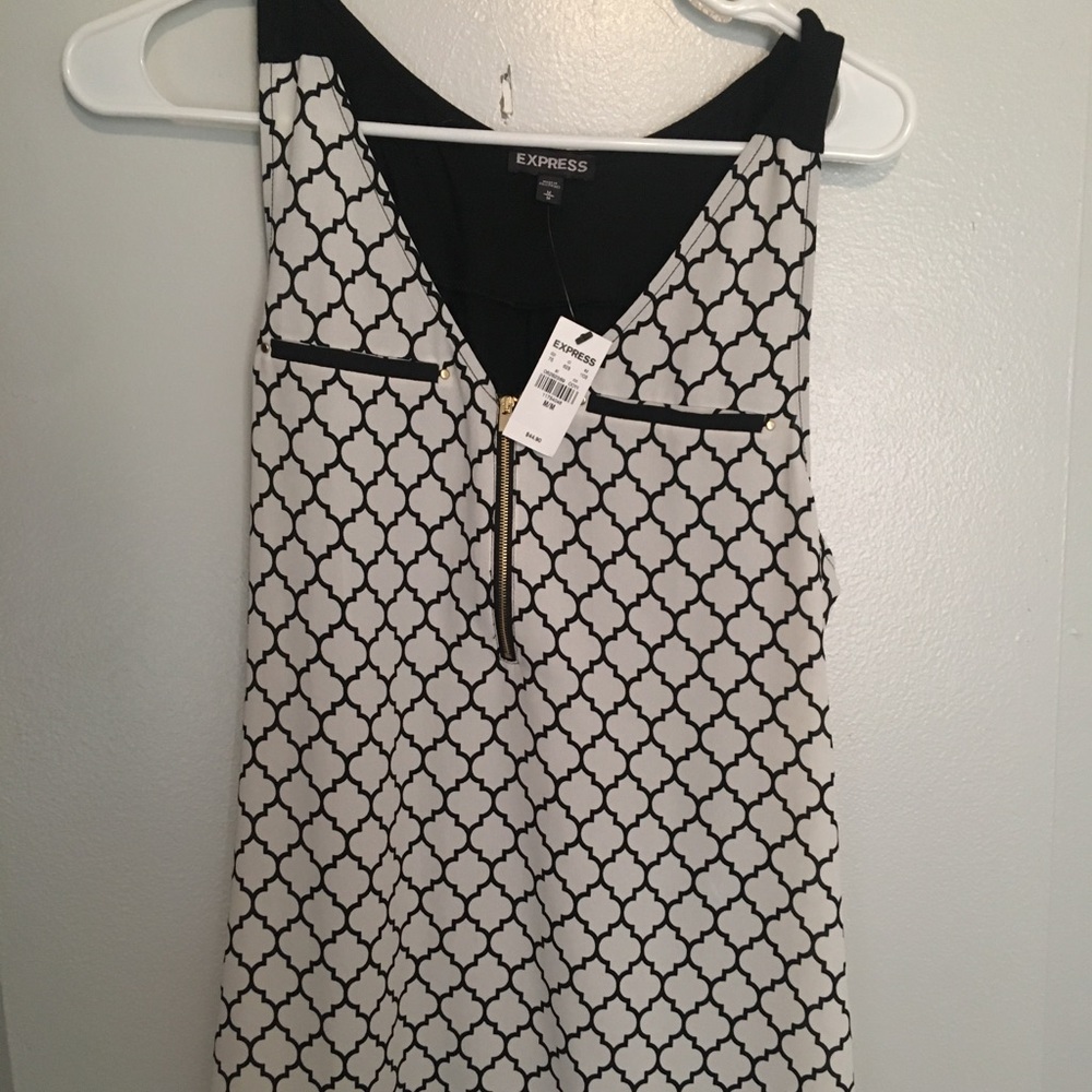 Brand New Express Blouse Black and Cream